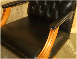 Black Yew Plain Seat Gainsborough Swivel Desk Chair - detail
